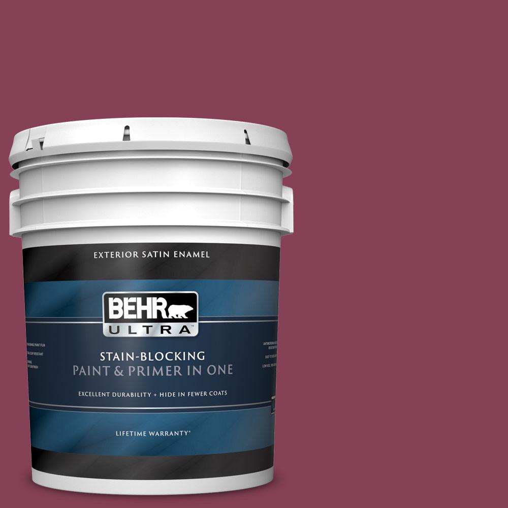 BEHR ULTRA 5 gal. MQ102 Wine Not Satin Enamel Exterior BEHR ULTRA 5 gal. MQ102 Wine Not Satin Enamel Exterior