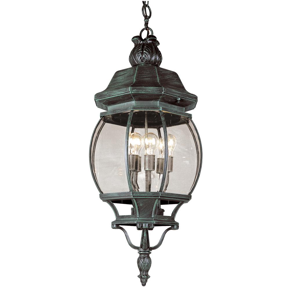 Bel Air Lighting 4Light Outdoor Verde Green Hanging Lantern4067 VG