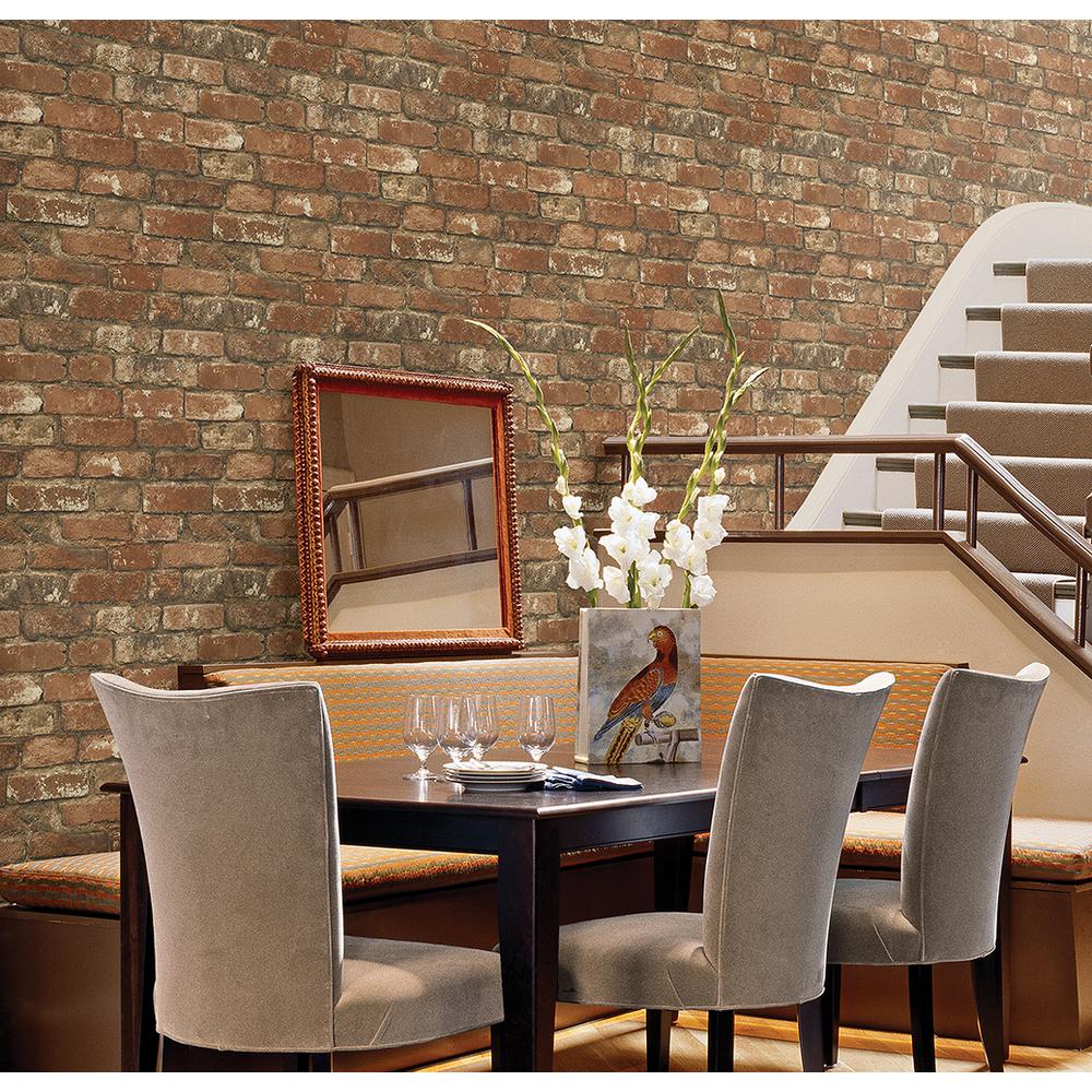 Oxford Rust Brick Texture Wallpaper