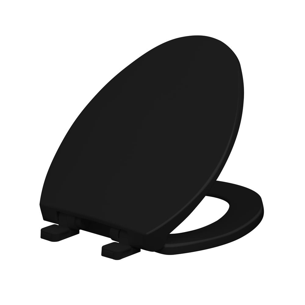 Elongated Front Toilet Seat Slow Closed Quick Release Plastic Hinge Black 721015380566 eBay