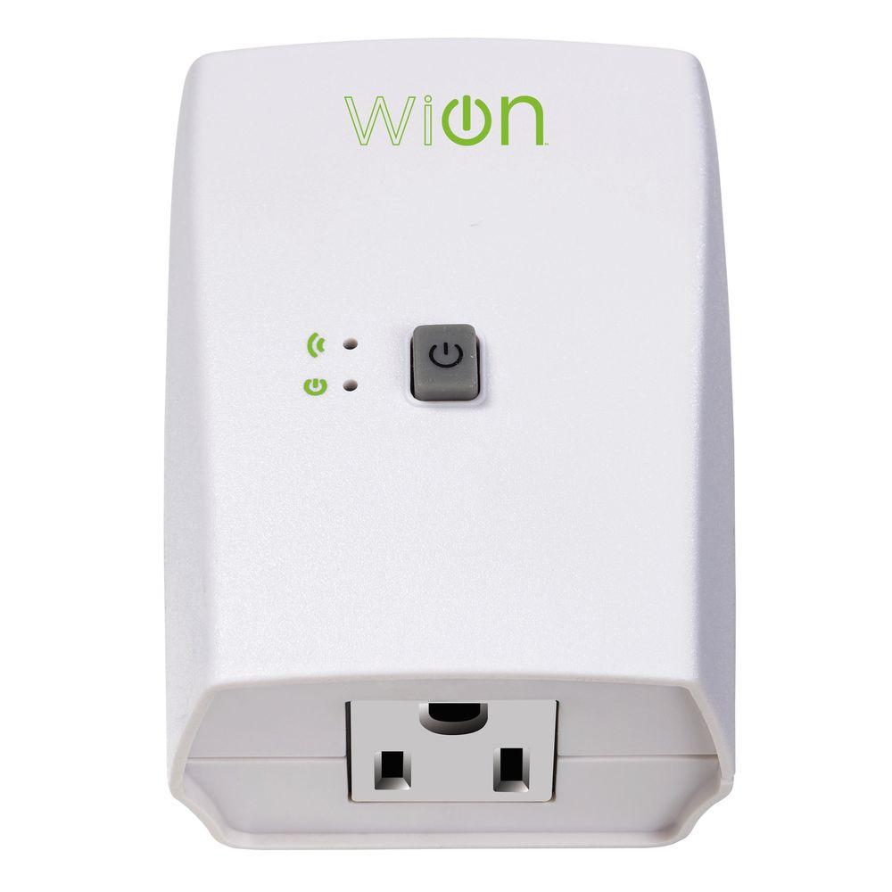 Woods 15Amp WiOn Outdoor PlugIn WiFi Wireless Switch DualOutlet