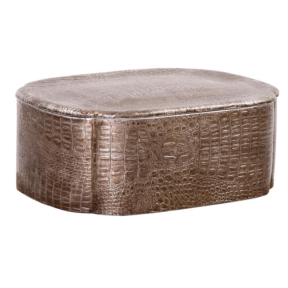 Ore International 11 5 In H Zebra Print Decorative Box K 4243jx Faux Crocodile Decorative Box