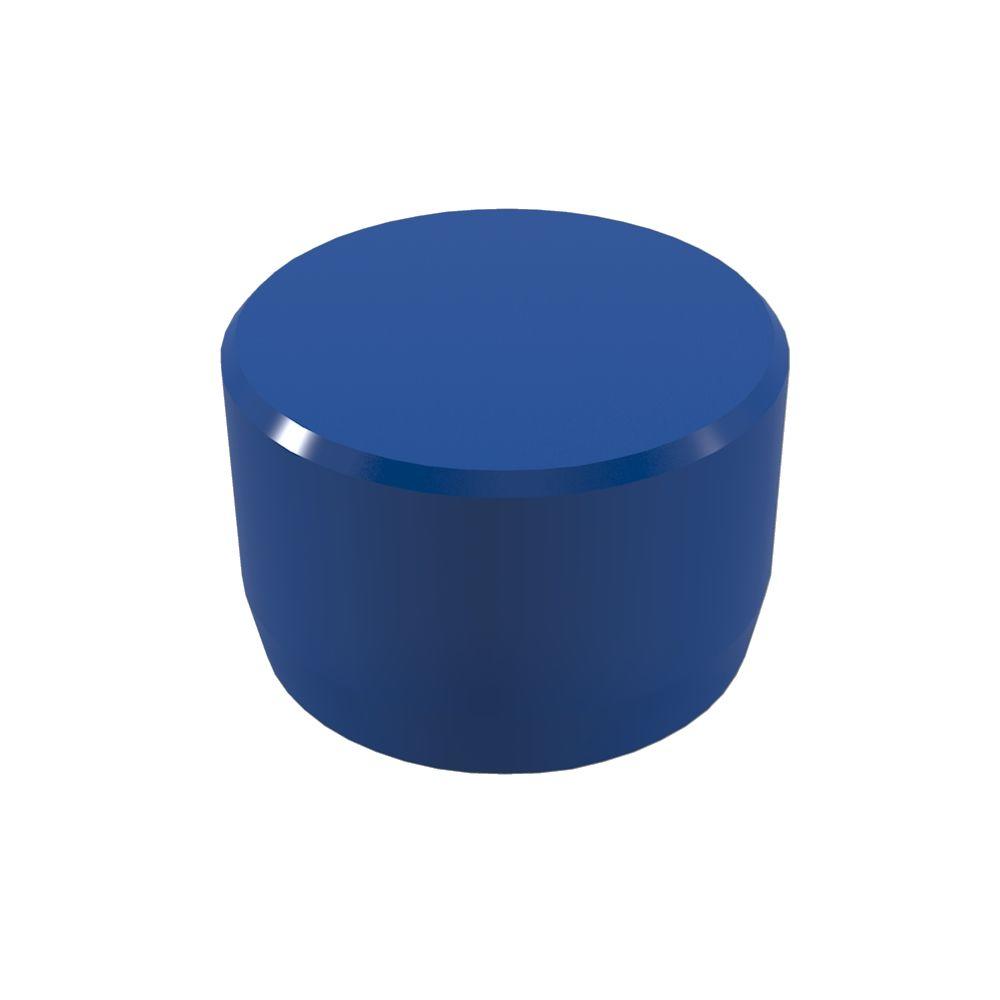 Formufit 1/2 in. Furniture Grade PVC External Flat End Cap in Blue (10