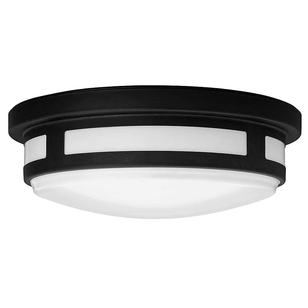 Hampton Bay 11 in. 1Light Round Black LED Indoor Outdoor Flush Mount