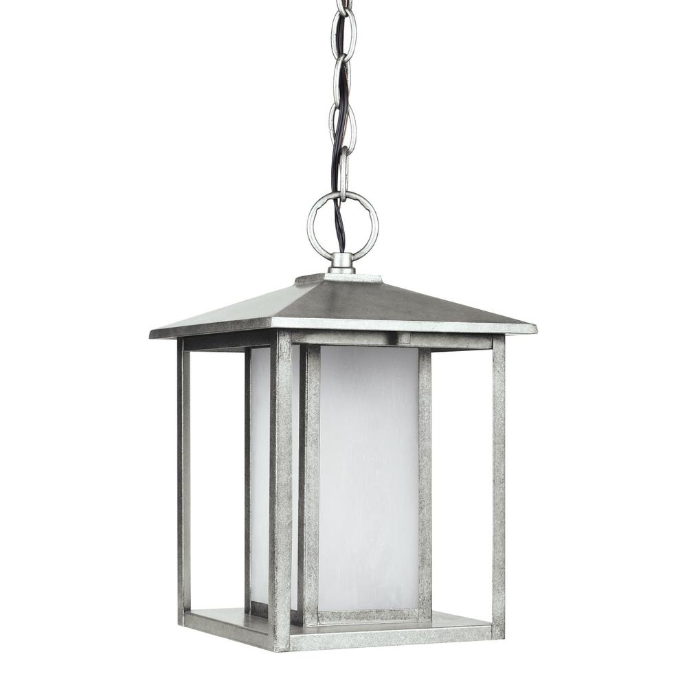 Pewter Outdoor Hanging Lights Ceiling Lighting The Hunnington Weathered Pewter Integrated Led Hanging Pendant