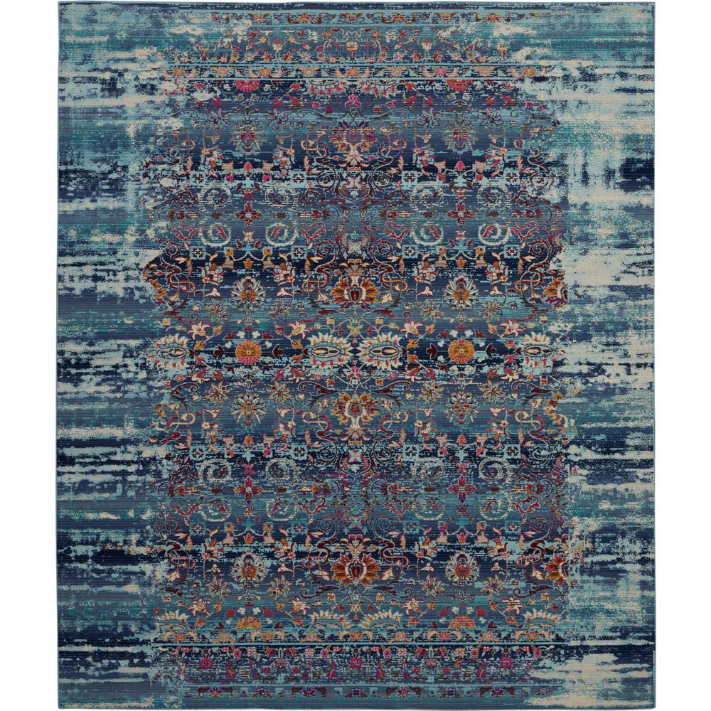 Nourison Vintage Kashan Boho Blue 8 ft. 10 in. x 11 ft. 10 in. Area Rug