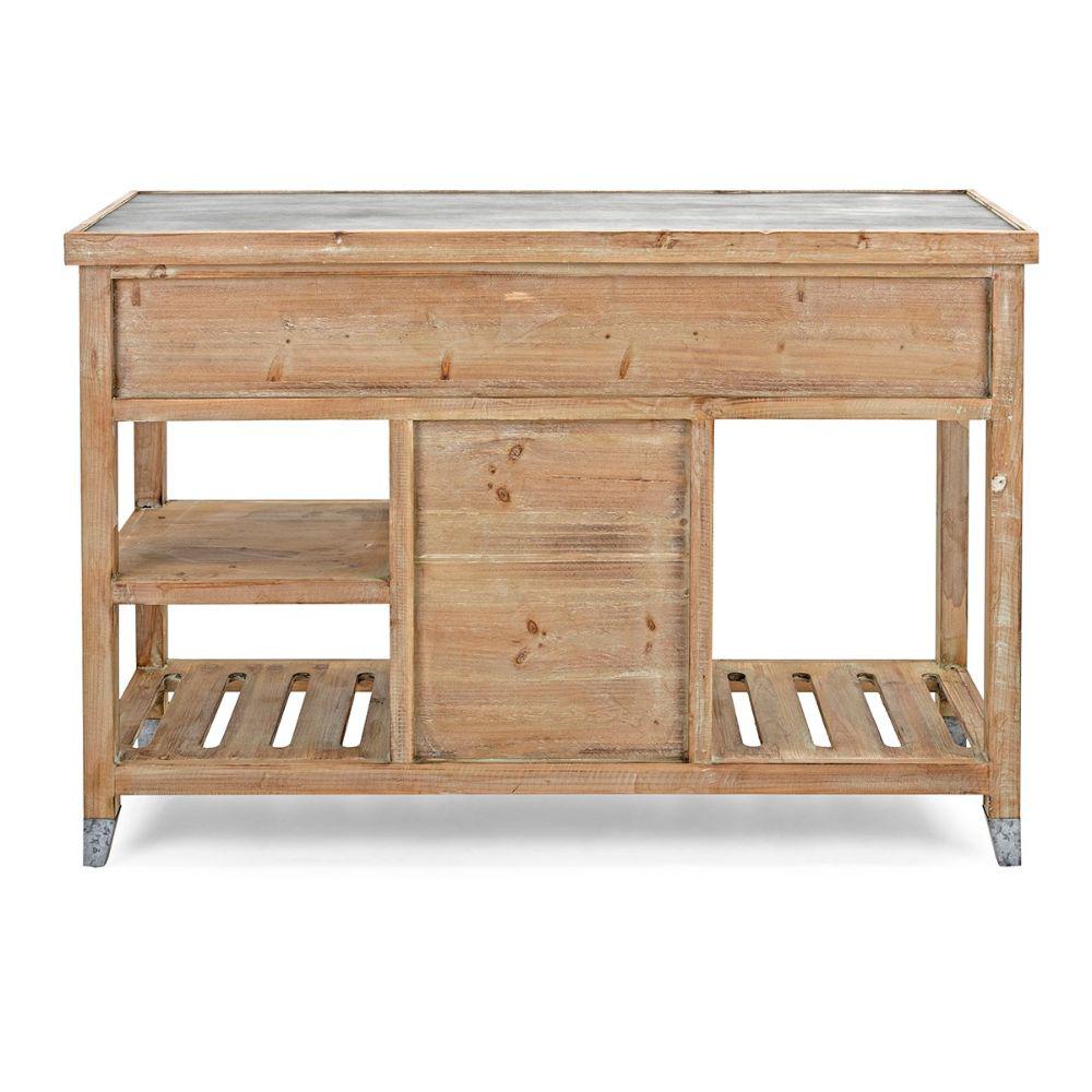 Benjara Brown And Gray Wood And Metal Console Table With Storage