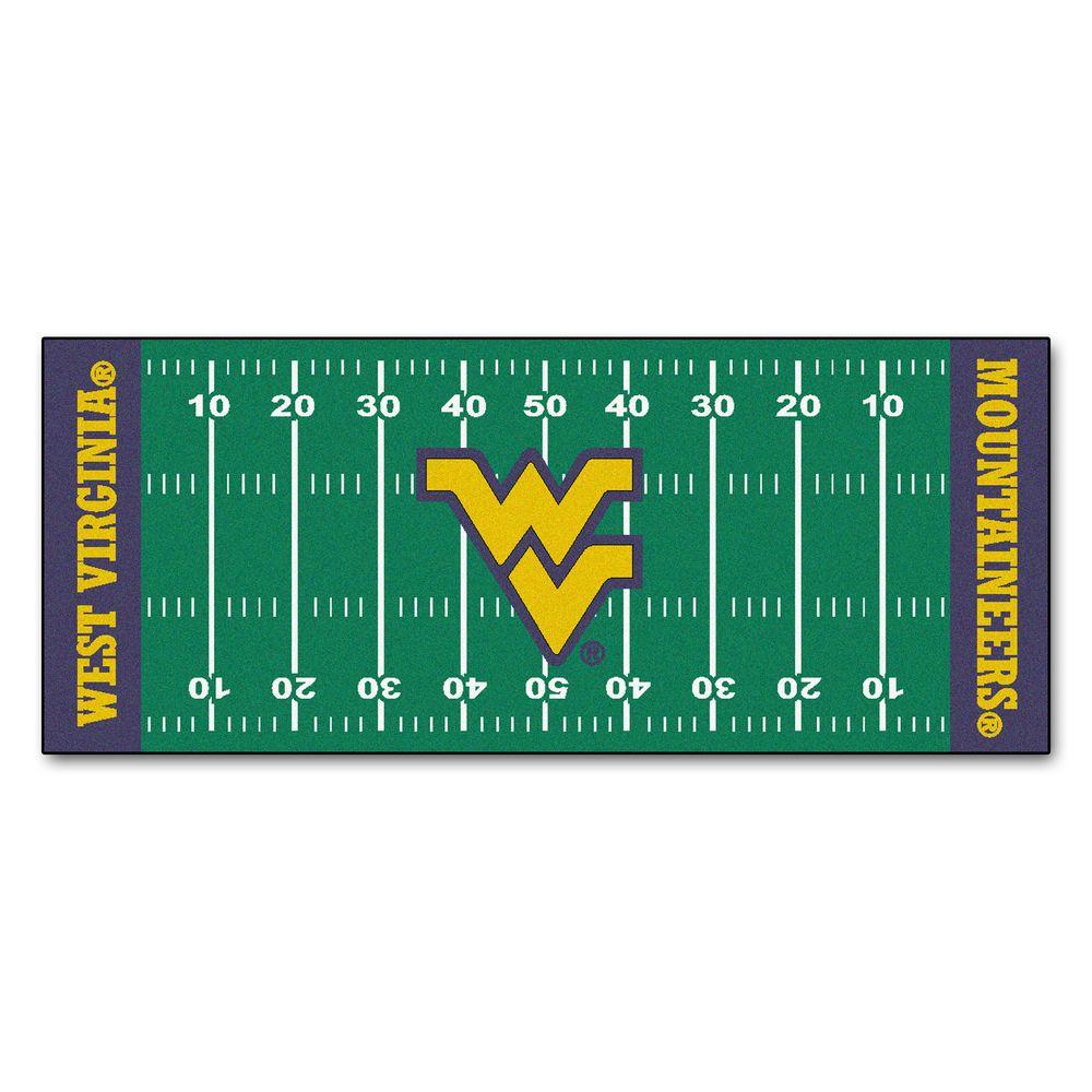 Fanmats West Virginia University 3 Ft X 6 Ft Football Field Rug Runner Rug