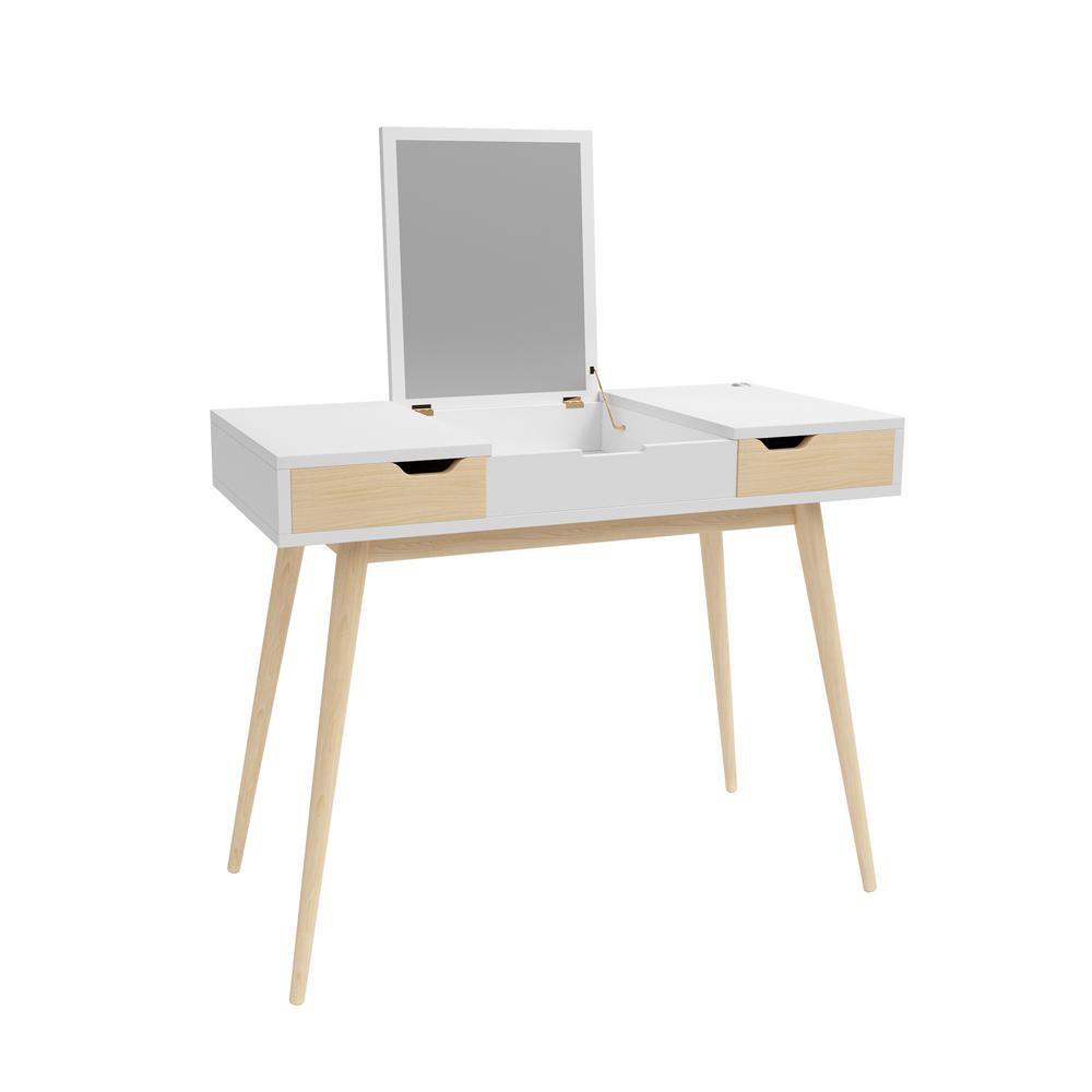 Jamesdar Blythe White Vanity Console - Makeup Console Jamesdar Blythe White Vanity Console - Makeup Console
