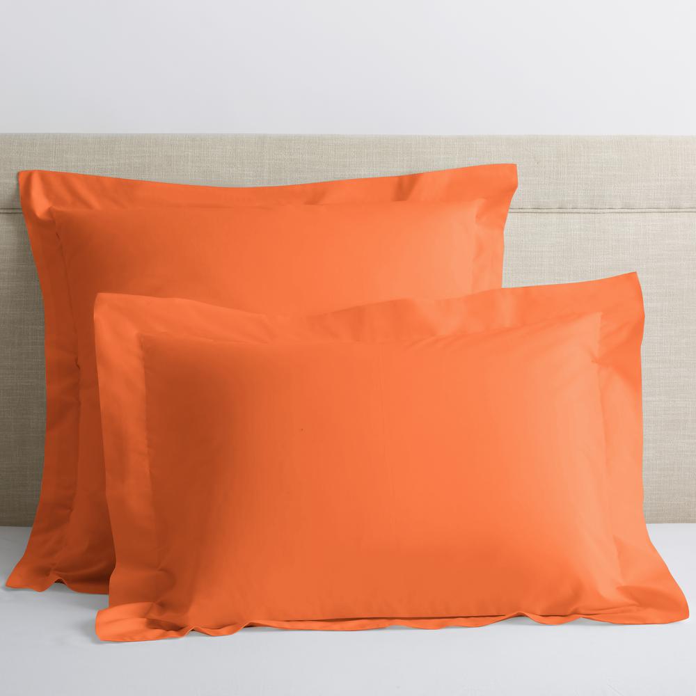 The Company Store Classic Tangerine Solid 210Thread Count Cotton