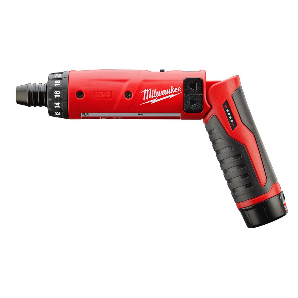 Milwaukee 2101-22 M4 1//4/" Hex REDLITHIUM 2.0 Cordless 2-Speed Screwdriver Kit