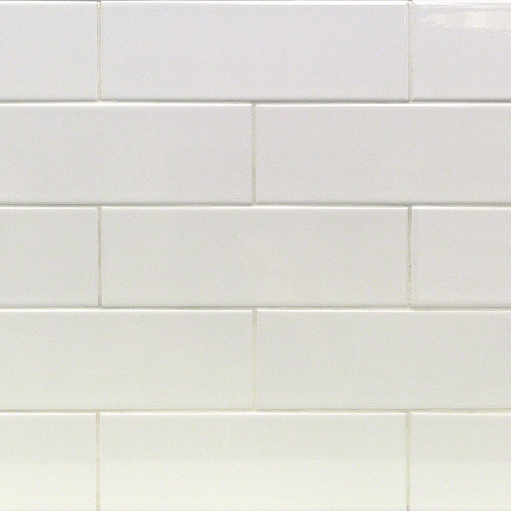 Ivy Hill Tile Essential White 4 In X 12 6mm Polished Ceramic Essential White 4 In X 12 6mm Polished Ceramic Subway Wall Tile 1 Sq Ft