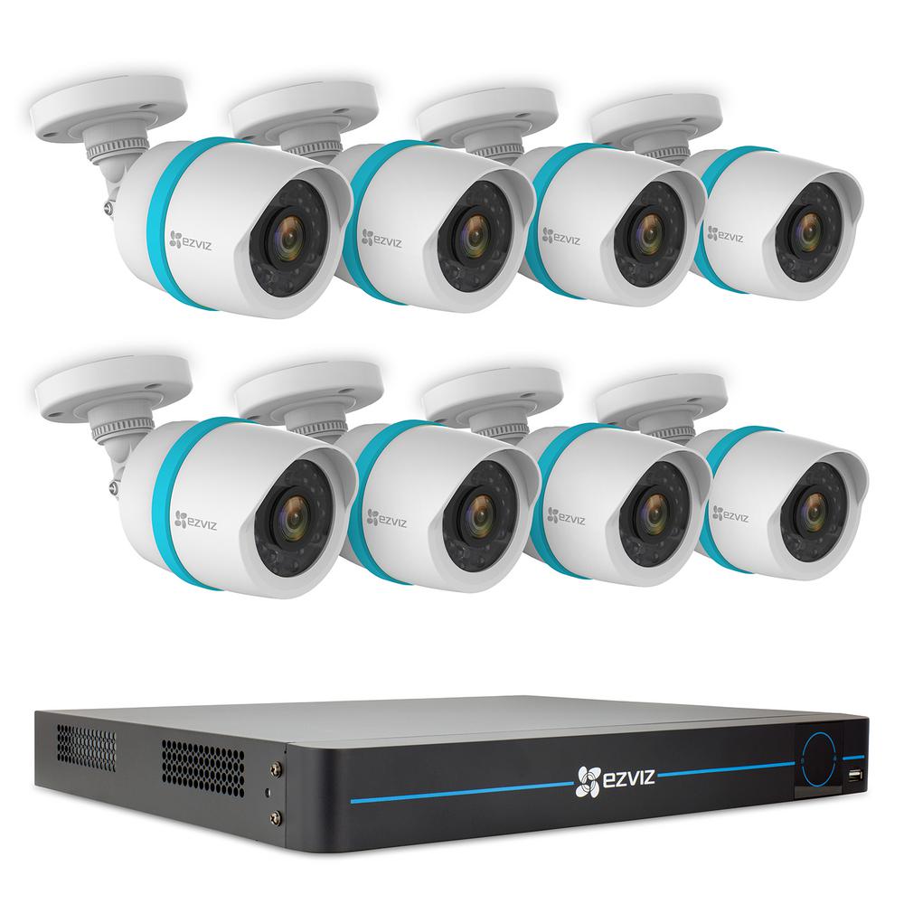 EZVIZ 1080p Camera System 6 IP PoE Cameras and 8Channel NVR 2TB HDD
