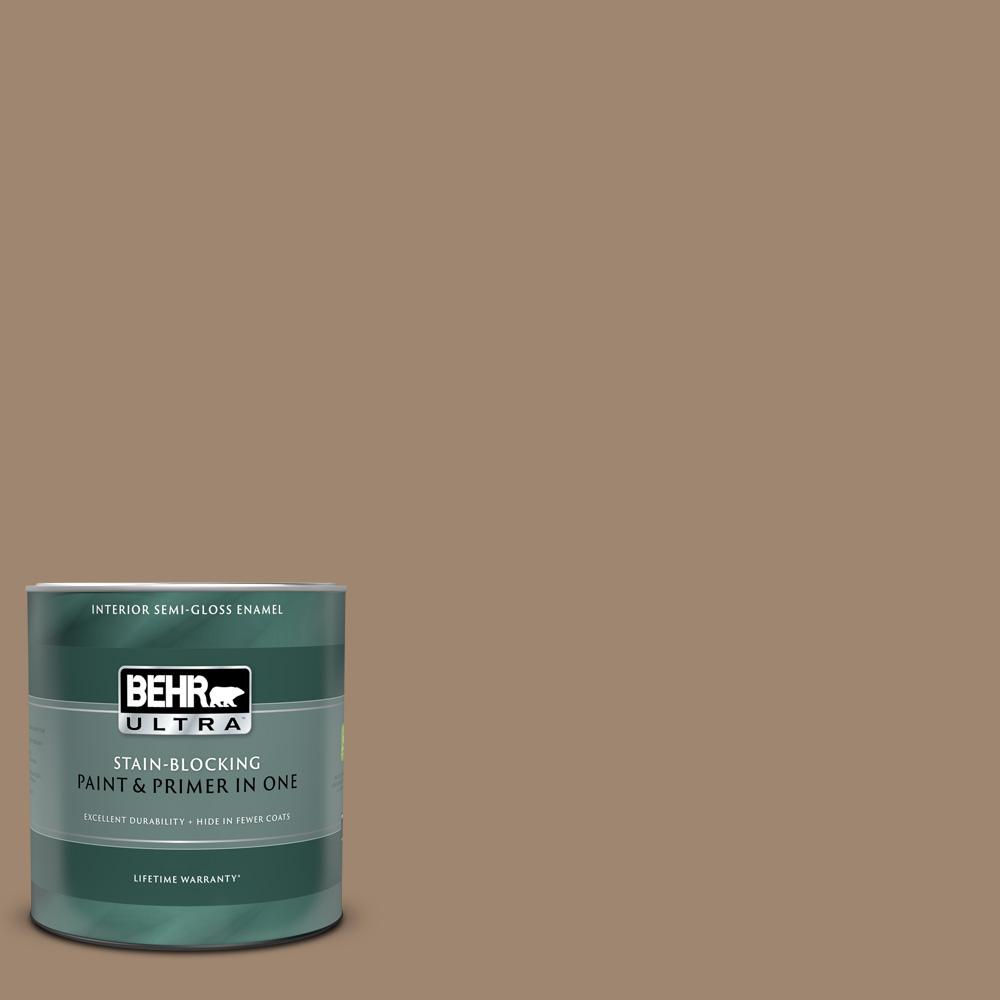 BEHR ULTRA 1 qt. 700D5 Toffee Crunch SemiGloss Enamel Interior Paint