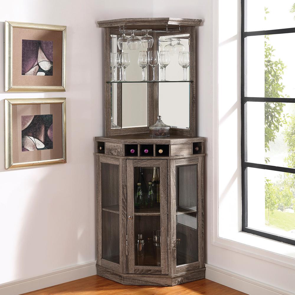 Home Source Corner Bar Unit Mahogany Home Source Corner Bar Unit Mahogany