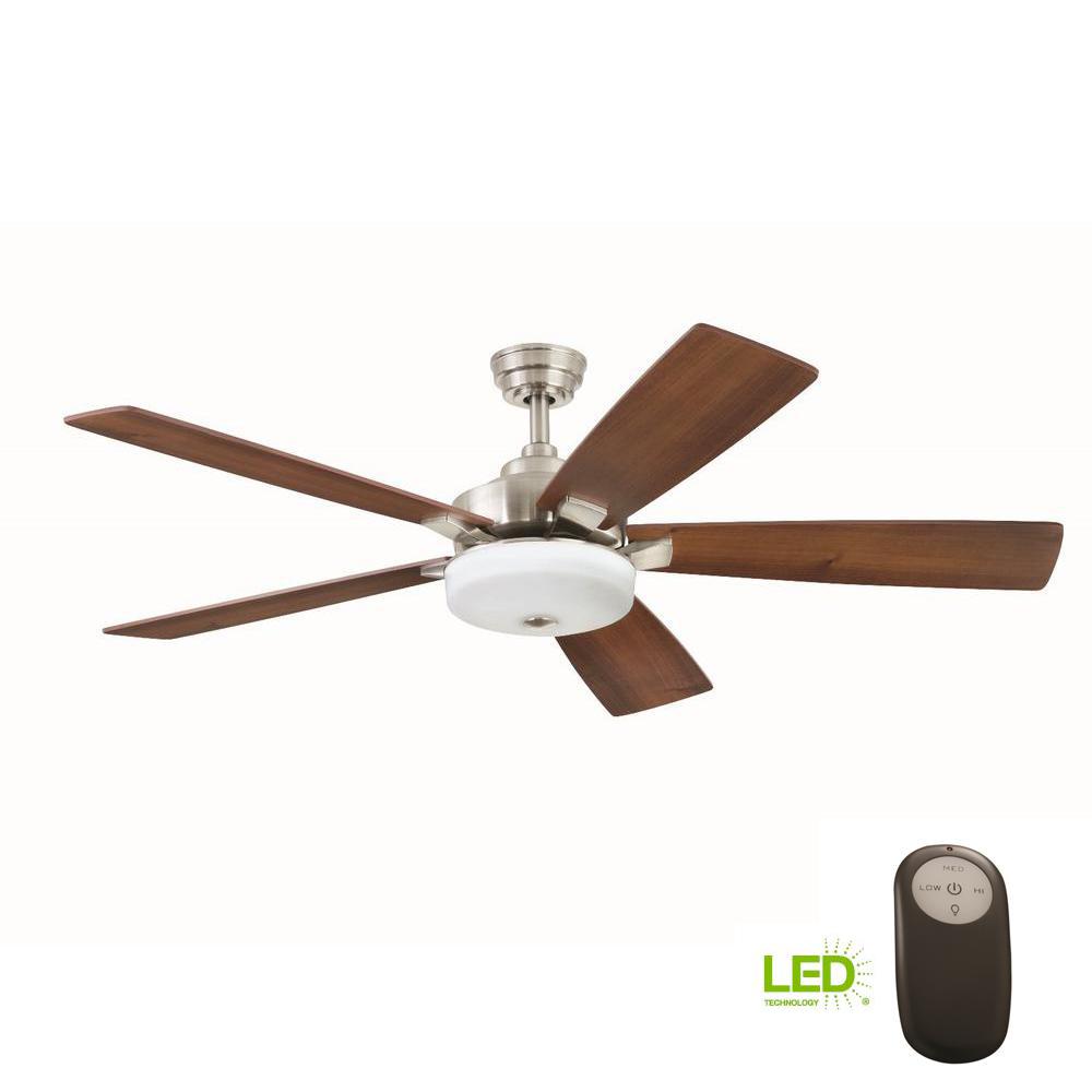 Home Decorators Collection Cameron 54 In Integrated Led Indoor Home Decorators Collection Cameron 54 In Integrated Led Indoor Brushed Nickel Ceiling Fan With Light