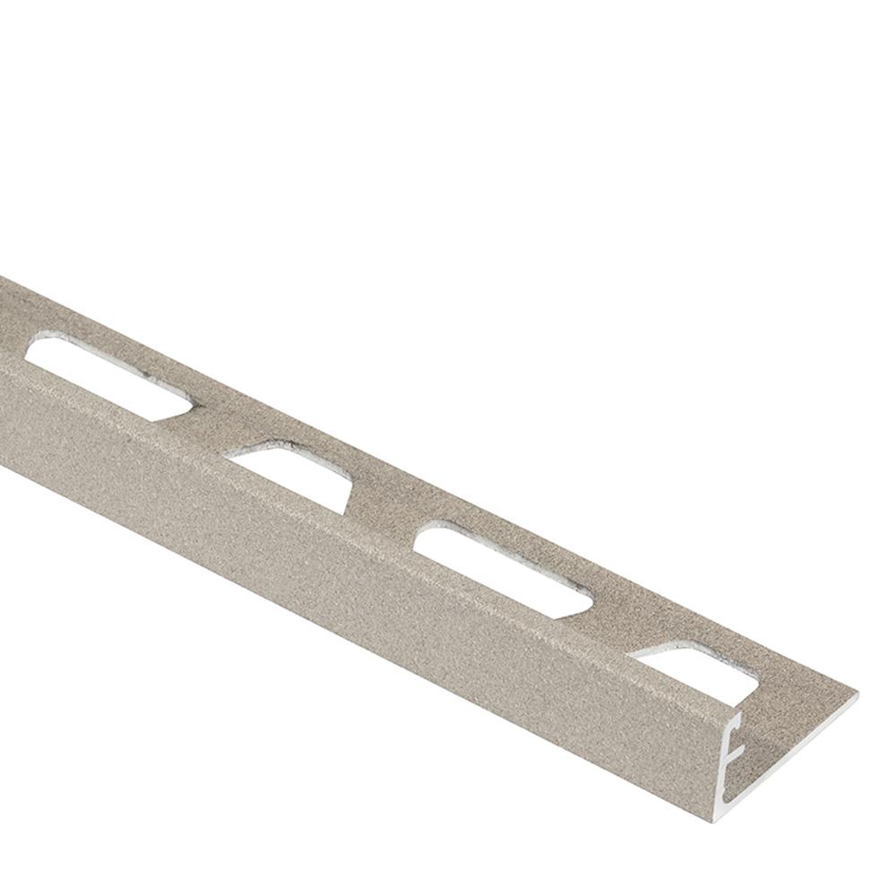 Schluter Jolly Cream Textured Color Coated Aluminum 3 8 In X Ft 2 1 Metal Tile Edging Trim A100tsc The Home Depot Schluter Jolly Cream Textured Color