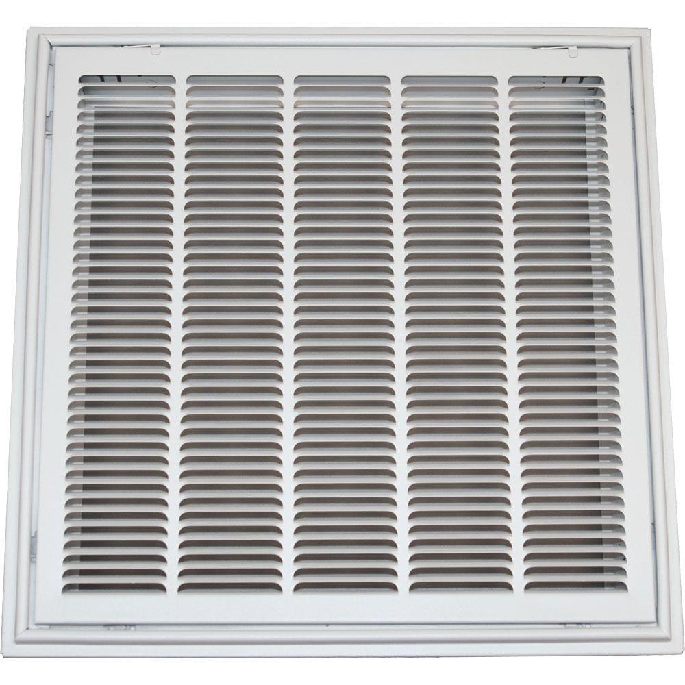 Speedi Grille 24 In X 24 In Drop Ceiling T Bar Stamped Face Return Air Filter Grille White