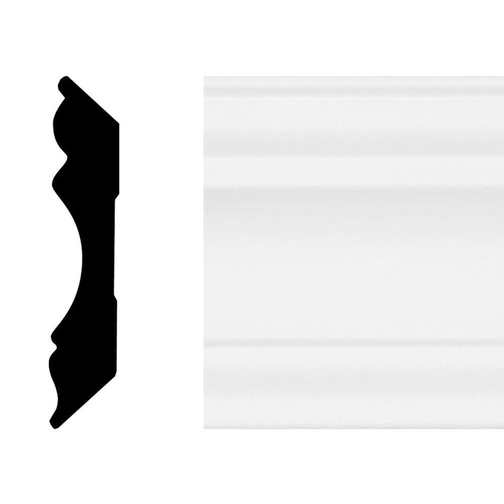 House Of Fara 5 8 In X 3 1 8 In X 8 Ft Primed White Mdf Colonial Crown Moulding 8205 The Home Depot