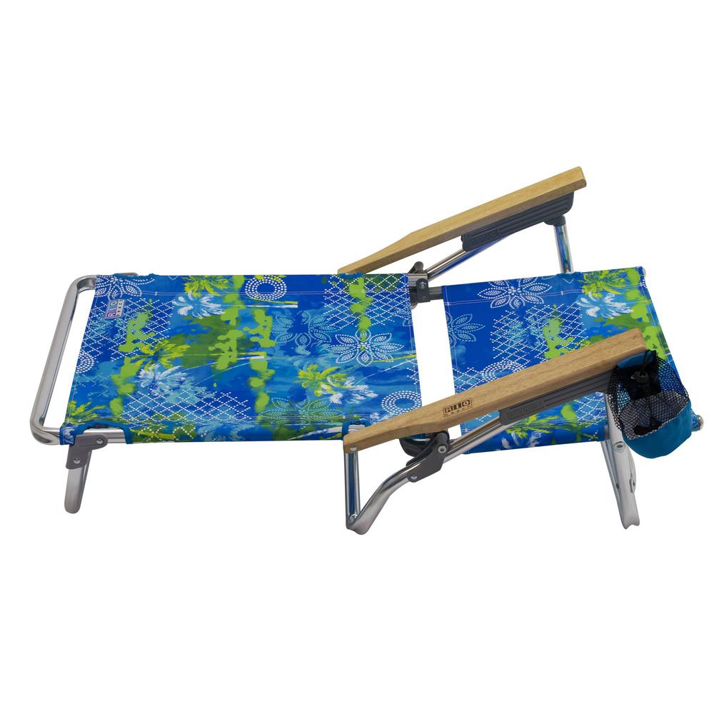 Rio Beach Classic 5 Position Lay Flat Folding Beach Chair Surf Power Blue//Multi Stripe