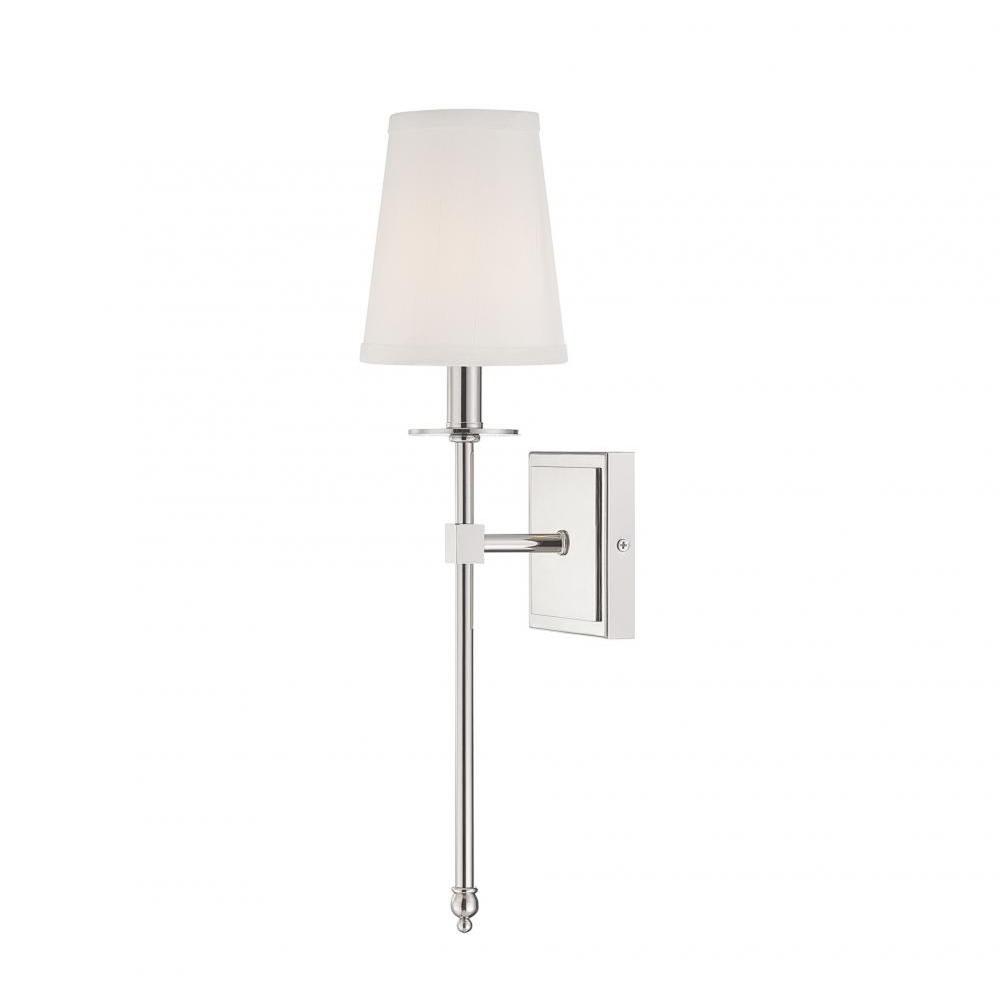 Sconces Lighting The Home Depot Capo Polished Nickel Wall Sconce