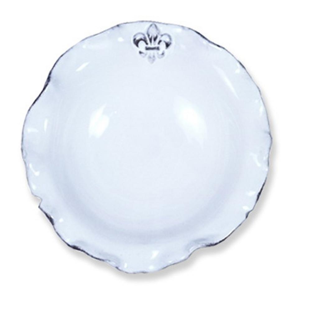 HANDCRAFTED FLEUR DE LIS LARGE SERVING BOWL