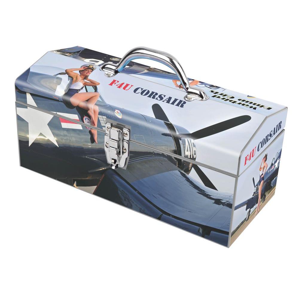 Sainty International 16 in. Warbird Pinup Girls F4U Corsair Art Tool Box24077 The Home Depot