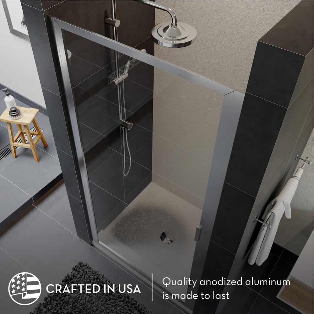 Coastal Shower Doors Paragon 23 In To 23 75 In X 70 In Framed Continuous Hinged Shower Door In Chrome With Clear Glass P23 70b C The Home Depot