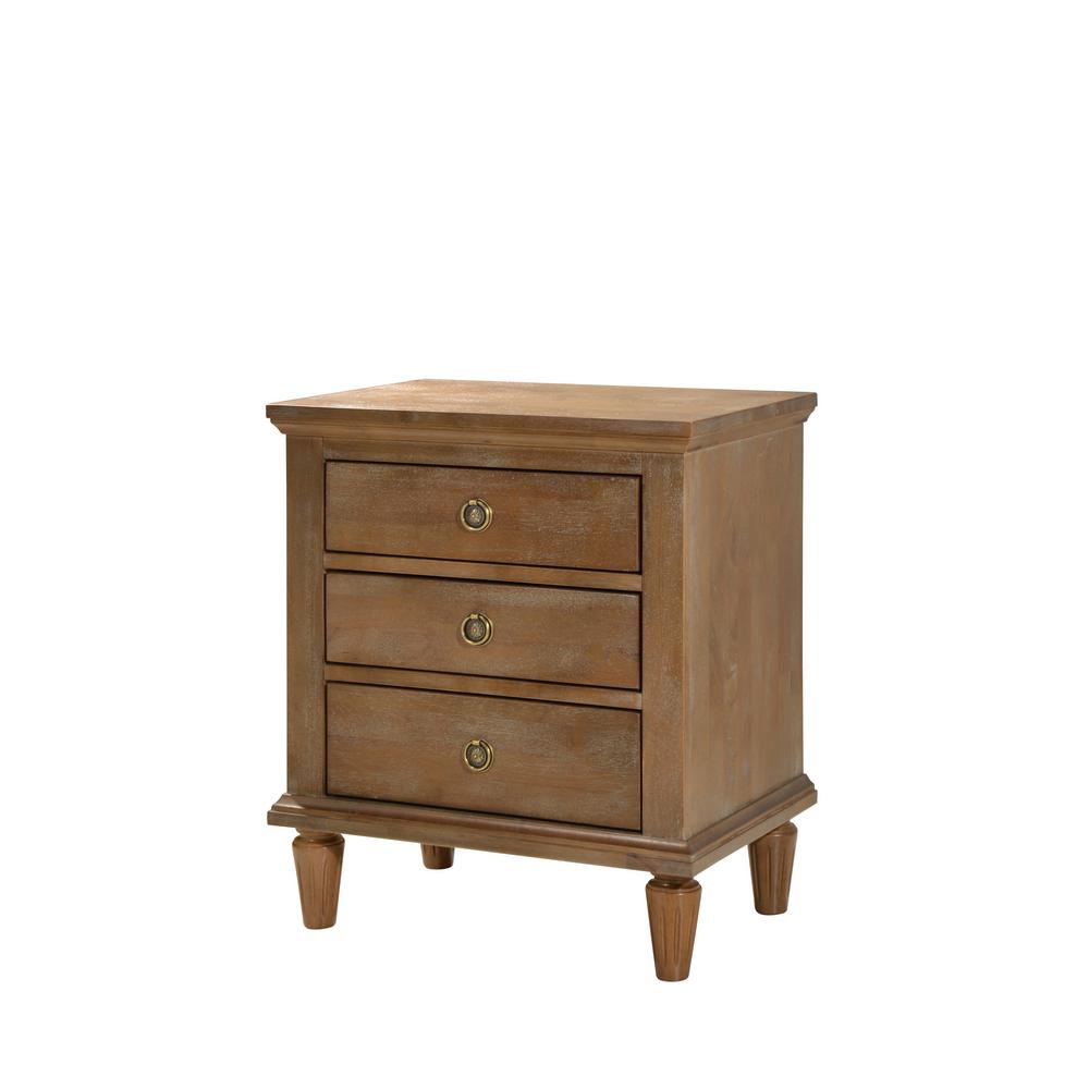 Luxeo Cambridge 3 Drawers Oak Gray Wash Night Stand Lux 3n2501 Ogry Cambridge 3 Drawers Oak Gray Wash Night Stand