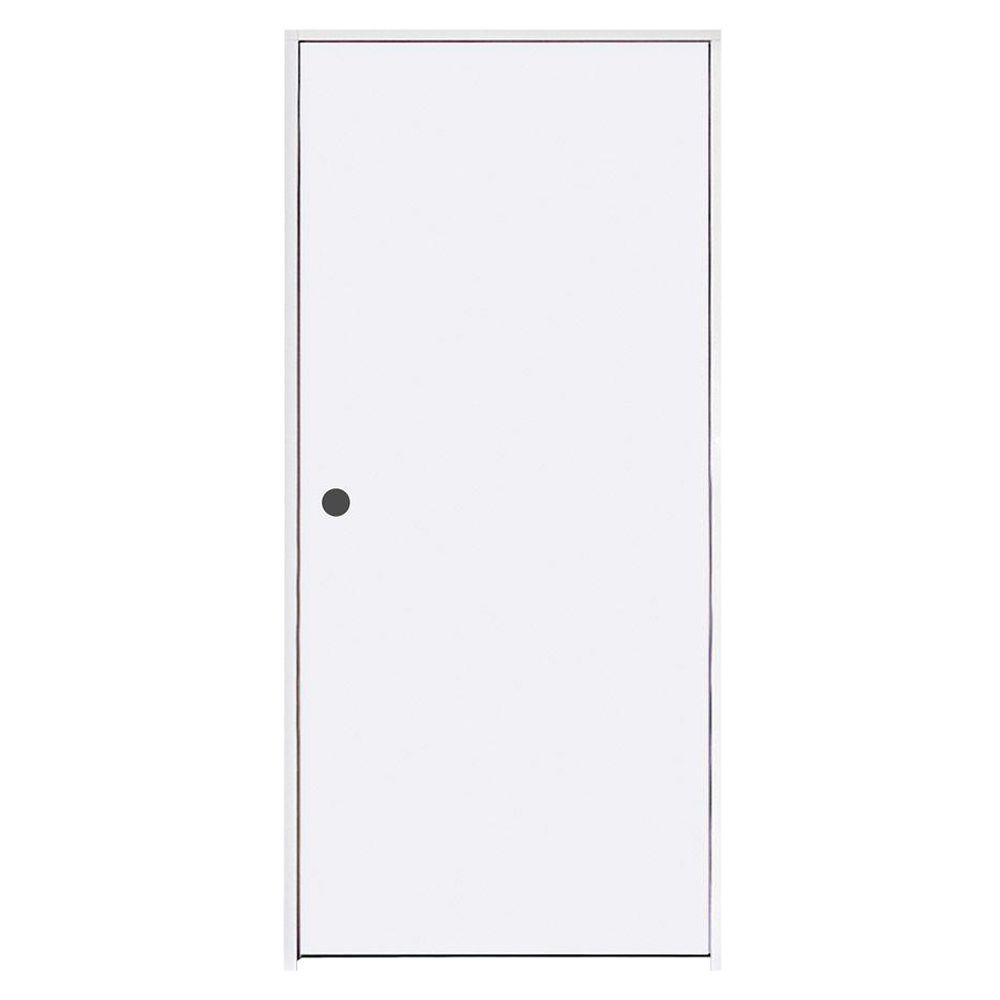 JELDWEN 28 in. x 80 in. Primed RightHand Flush Hardboard Single