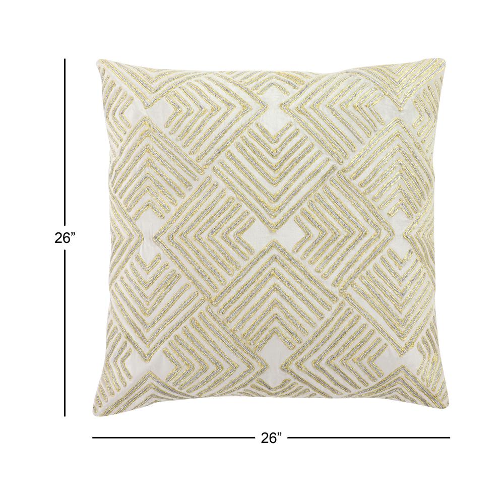 Litton Lane 26 In X 26 In Large Square Boho Chic Cream Colored