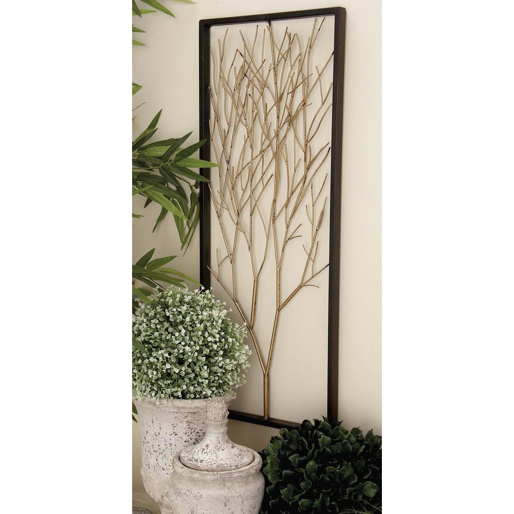 Metallic Silver, Gold and Copper Triptych Tree Wall Art (Set of 3)95266 The Home Depot