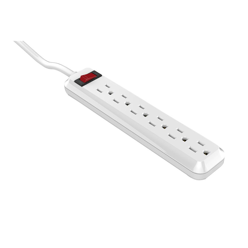 4 ft. 6-Outlet Power Strip Surge Protector with 45° Angle ...