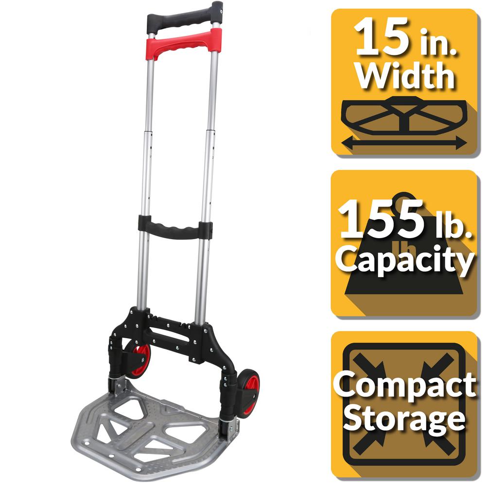 PACK-N-ROLL 155 lbs. Folding Hand Truck with Steel Toe Plate