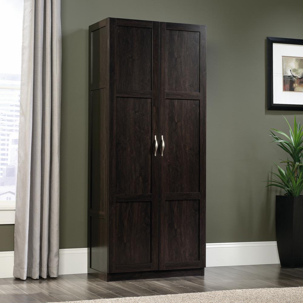 Sauder Storage Cabinet Dark Wood Finish