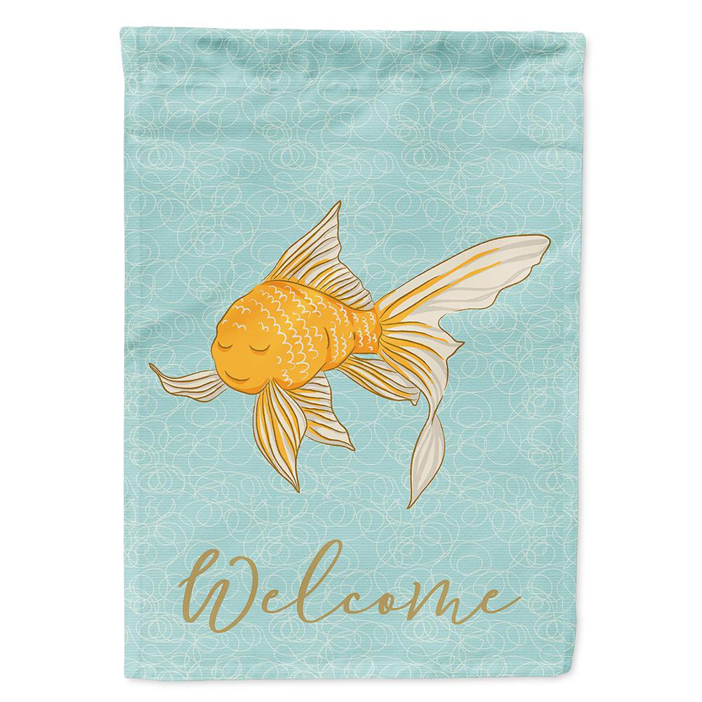 Caroline S Treasures 28 In X 40 In Polyester Gold Fish Welcome Flag Canvas House Size 2 Sided Heavyweight Bb8579chf The Home Depot