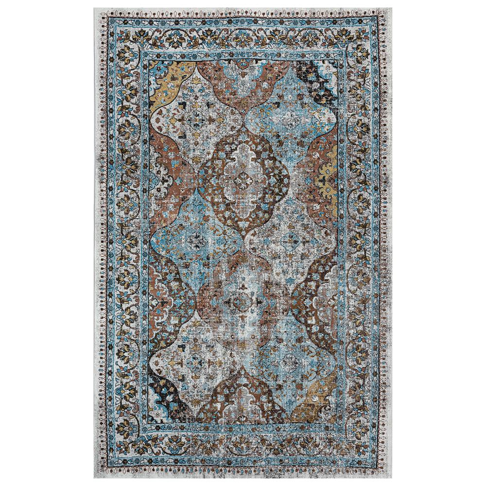 Lr Home Gala Bright Blue 4 Ft X 6 Tabriz Distressed Area Rug