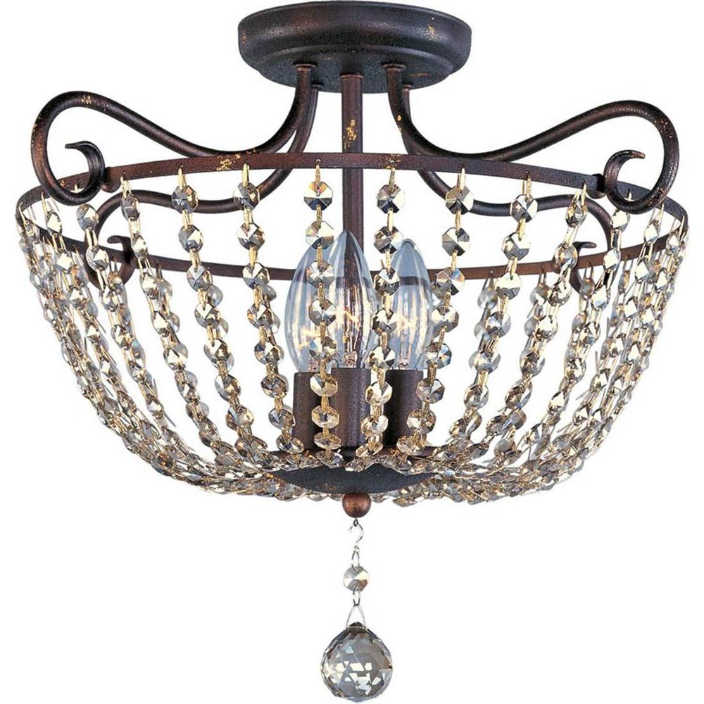 Maxim Lighting Adriana 3 Light Urban Rustic Semi Flush Mount Maxim Lighting Adriana 3 Light Urban Rustic Semi Flush Mount