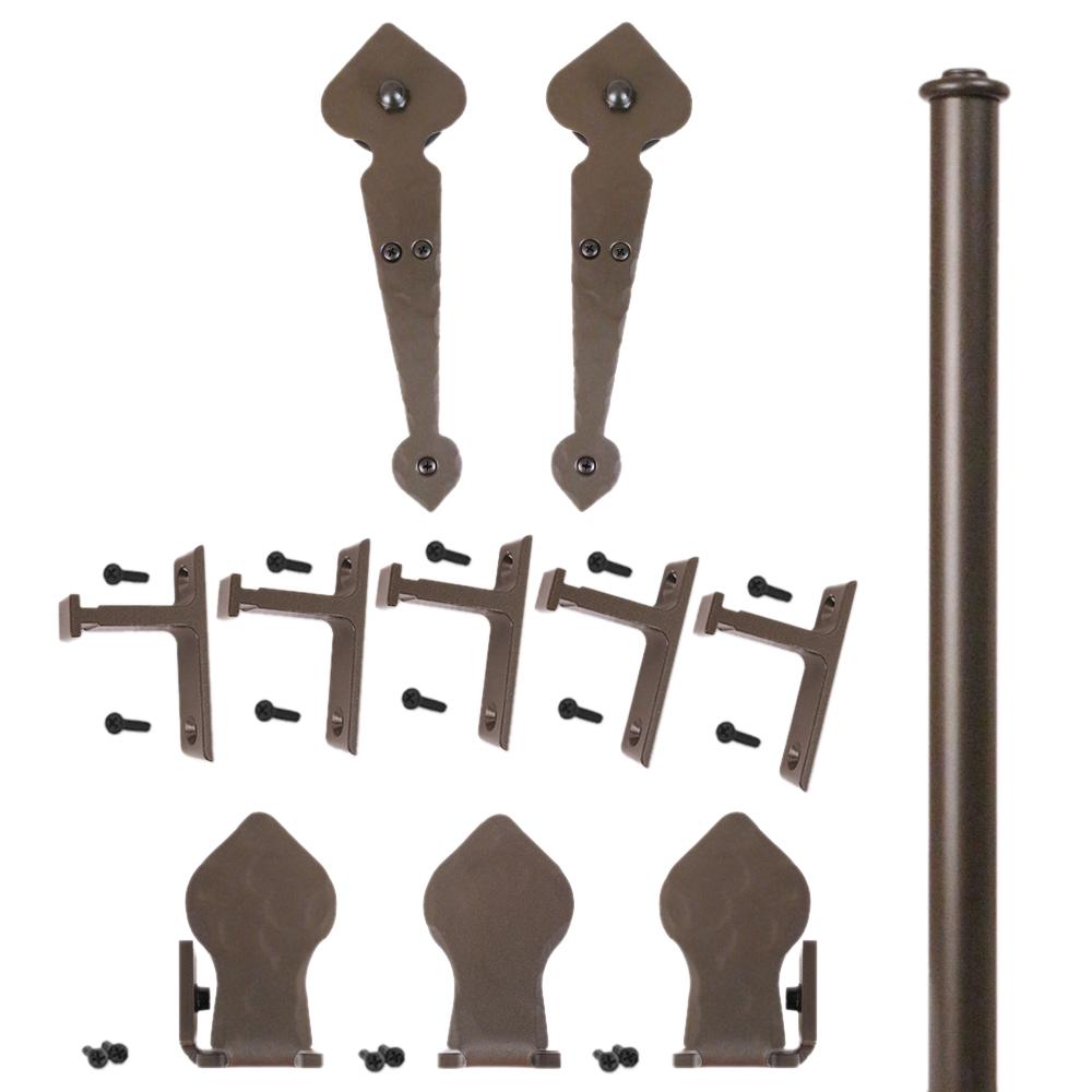 96 in. Spade Oil Rubbed Bronze Rolling Door Hardware KitQG110007NR