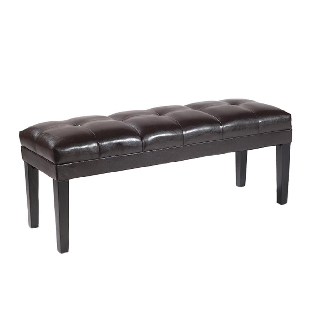 Tufted Brown Leather Bedroom Benches Furniture The Home Depot - Leather Bed Bench Tufted Brown Leather Bedroom Benches Furniture The Home Depot - Leather Bed Bench