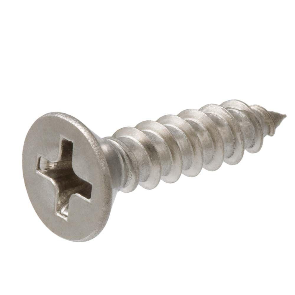 5 X 1 2 In Stainless Flat Head Phillips Wood Screw 3 Pack 833338