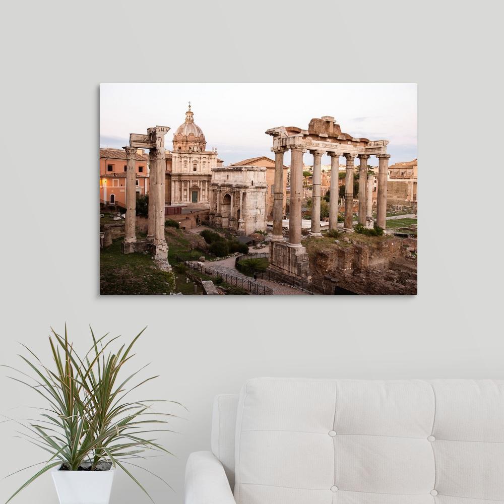 GreatBigCanvas 30 in. x 20 in. "Roman Forum, Rome, Italy, Europe" by Circle Capture Canvas Wall