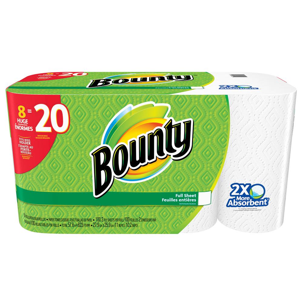 White Paper Towels 2-Ply (8 Huge Rolls)