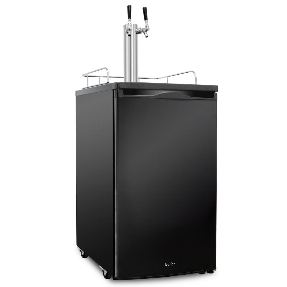 4.9 cu. ft. 20 in. Dual Tap Black Beer Kegerator