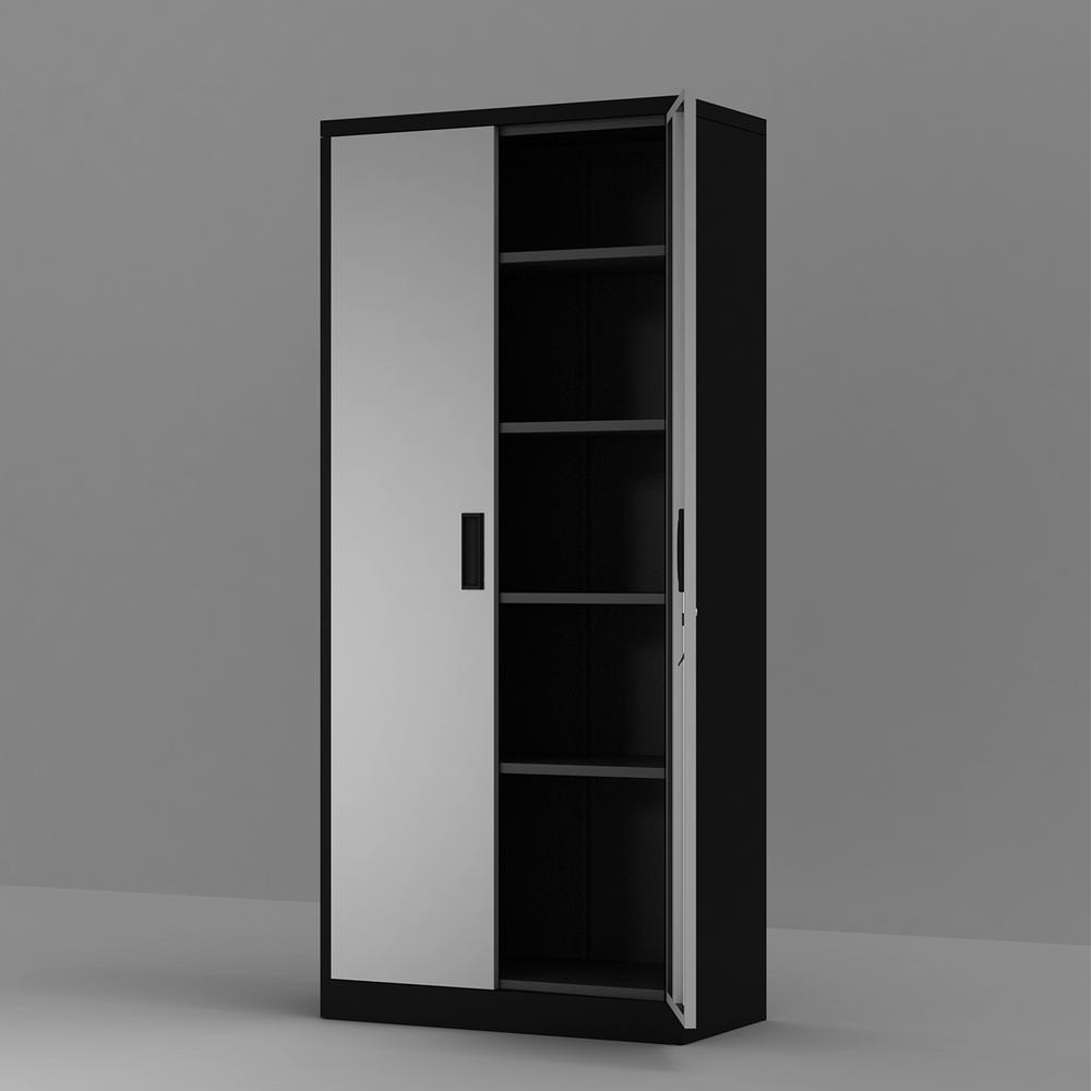 Harper Bright Designs Lockable Metal Storage Cabinet With 4