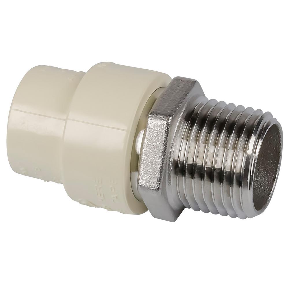 thumbnail image 2 of Midline Valve Male X CPVC Adapter Transition Fitting – Stainless Steel (5 Pack) 2 of 5