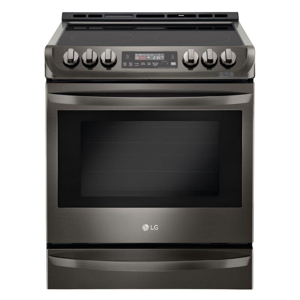 LG Electronics 6.3 cu. ft. Slide-In Electric Range with ProBake Convection Oven, Self Clean and EasyClean in Black Stainless Steel