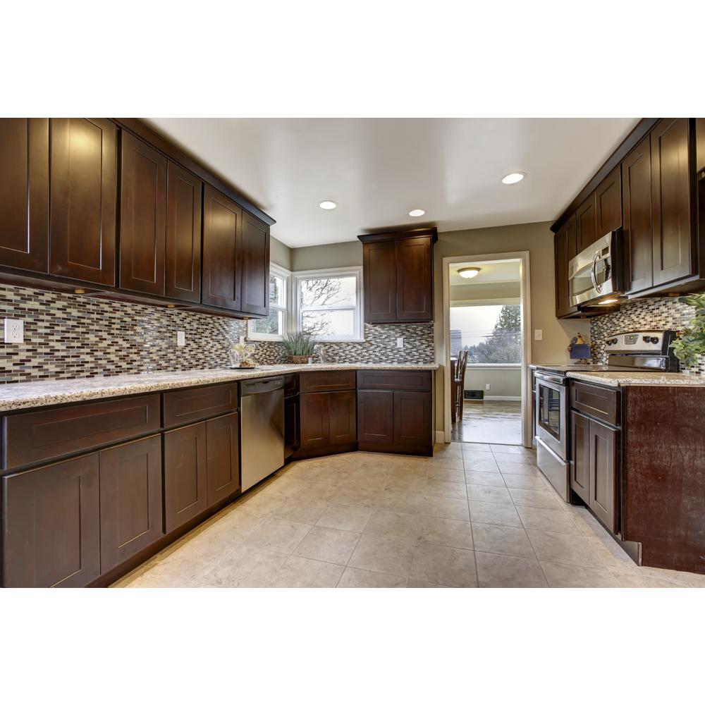 Design House 569152 Brookings Fully Shaker Wall 33x12x12 Espresso Assembled Kitchen Cabinets