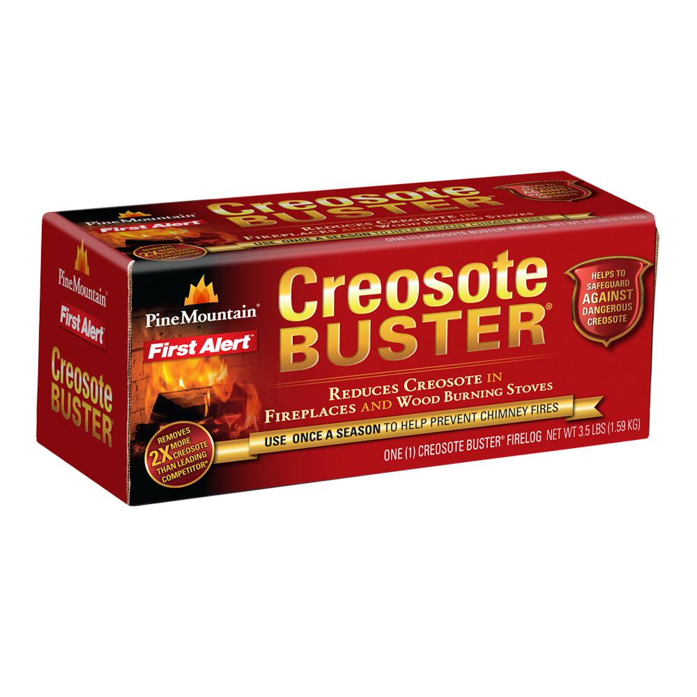 Creosote Buster by Pine Mountain and First Alert reduces potentially hazardous creosote buildup. Ideal for use in fireplaces