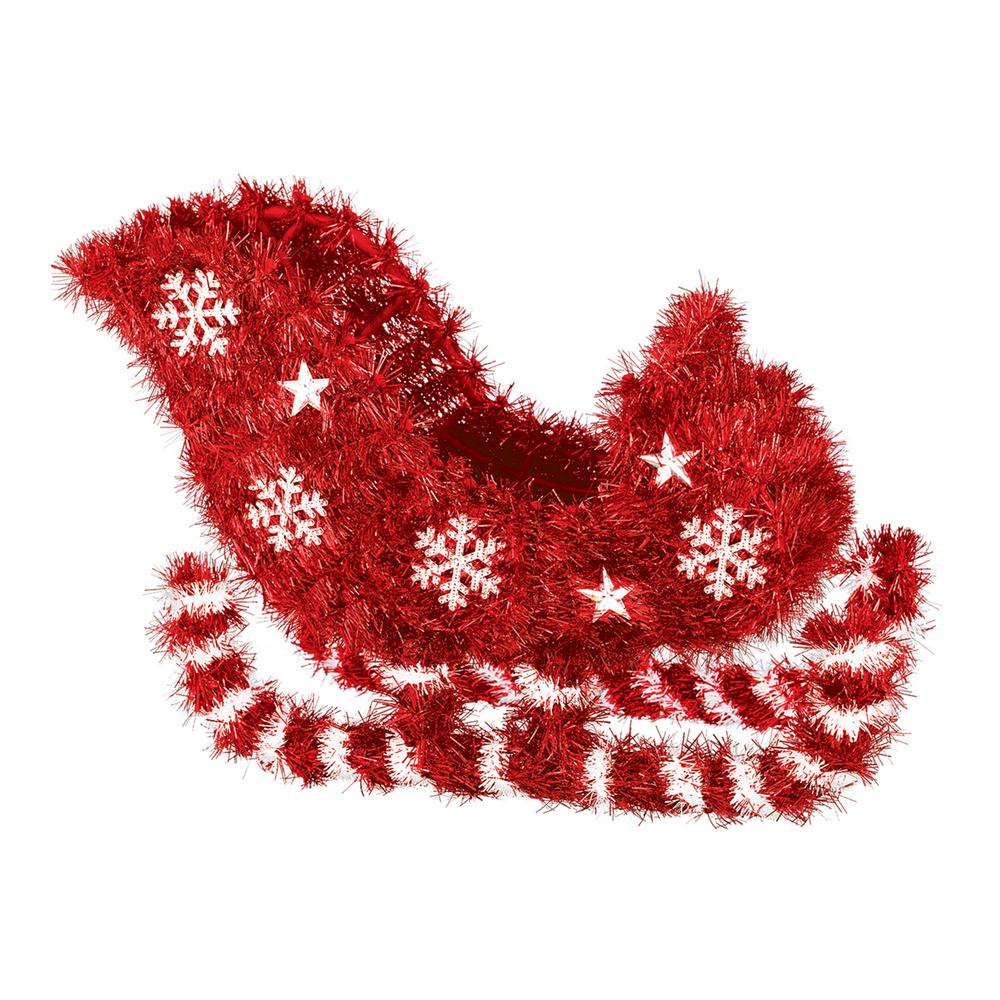 Amscan 7 In Christmas Sleigh Tinsel 3d Decoration 2 Pack 241912